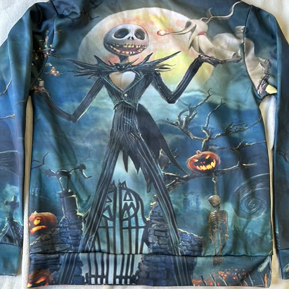 Nightmare Before Christmas Jack Skellington zip up graphic print hoodie - Picture 8 of 8